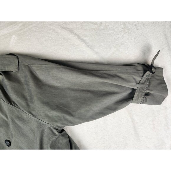 Men’s London Fog Double Breasted Trench-Coat 42 Reg Gray w Zip Out Lining - Picture 5 of 16